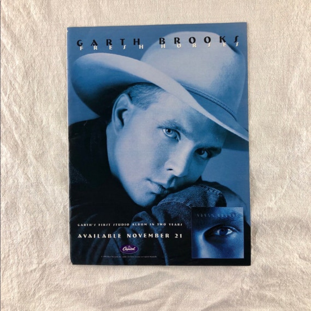 ! 1 Page/2 Sides frm VTG ‘96 Country America Magazine, Garth B, Lady Stetson Ad